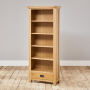 Hereford Rustic Oak Tall Large Bookcase with Drawer