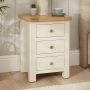 Marbury Cream Painted 3 Drawer Bedside Table