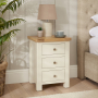 Marbury Cream Painted 3 Drawer Bedside Table