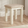 Marbury Cream Painted Dressing Table Stool with Natural Fabric Seat