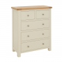 Marbury Cream Painted 2 over 3 Drawer Chest