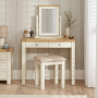 Marbury Cream Painted 2 Drawer Dressing Table Set with Mirror & Stool