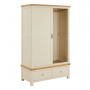 Marbury Cream Painted Double Wardrobe with 2 Sliding Doors & 2 Drawers