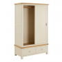 Marbury Cream Painted Double Wardrobe with 2 Sliding Doors & 2 Drawers