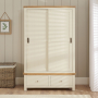 Marbury Cream Painted Double Wardrobe with 2 Sliding Doors & 2 Drawers