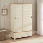 Marbury Cream Painted Double Wardrobe with 2 Sliding Doors & 2 Drawers