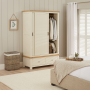 Marbury Cream Painted Double Wardrobe with 2 Sliding Doors & 2 Drawers