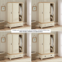 Marbury Cream Painted Double Wardrobe with 2 Sliding Doors & 2 Drawers