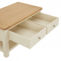 Marbury Cream Painted 2 Drawer Coffee Table with Shelf