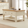 Marbury Cream Painted 2 Drawer Coffee Table with Shelf