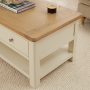 Marbury Cream Painted 2 Drawer Coffee Table with Shelf