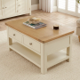 Marbury Cream Painted 2 Drawer Coffee Table with Shelf