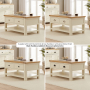 Marbury Cream Painted 2 Drawer Coffee Table with Shelf