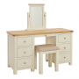 Marbury Cream Painted Twin Pedestal Dressing Table Set with Stool and Mirror