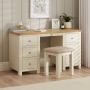 Marbury Cream Painted Twin Pedestal Dressing Table Set with Stool