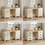 Marbury Cream Painted Twin Pedestal Dressing Table Set with Stool