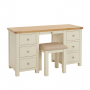 Marbury Cream Painted Twin Pedestal Dressing Table Set with Stool