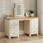 Marbury Cream Painted Twin Pedestal Dressing Table Set with Mirror