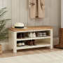 Marbury Cream Painted Shoe Storage Hallway Bench