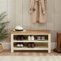 Marbury Cream Painted Shoe Storage Hallway Bench