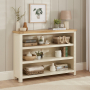 Marbury Cream Painted Wide Low Large Bookcase