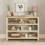 Marbury Cream Painted Wide Low Large Bookcase