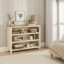 Marbury Cream Painted Wide Low Large Bookcase