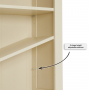 Marbury Cream Painted Tall Narrow Bookcase with 1 Door Cupboard