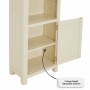 Marbury Cream Painted Tall Narrow Bookcase with 1 Door Cupboard