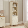 Marbury Cream Painted Tall Narrow Bookcase with 1 Door Cupboard