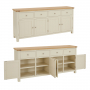 Marbury Cream Painted Extra Large 4 Drawer 4 Door Sideboard