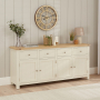 Marbury Cream Painted Extra Large 4 Drawer 4 Door Sideboard