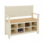 Marbury Cream Painted Monks Hallway Bench with Shoe Storage