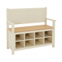 Marbury Cream Painted Monks Hallway Bench with Shoe Storage