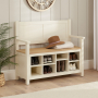 Marbury Cream Painted Monks Hallway Bench with Shoe Storage