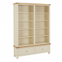 Marbury Cream Painted Grand Double Library Bookcase with 2 Drawers