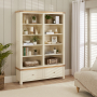 Marbury Cream Painted Grand Double Library Bookcase with 2 Drawers