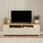 Marbury Cream Painted XXL Widescreen TV Unit Stand – Up to 100” TV Size 