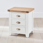 Cheshire White Painted 3 Drawer Bedside Table