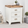 Cheshire White Painted 3 Drawer Bedside Table