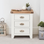 Cheshire White Painted 3 Drawer Bedside Table