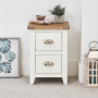 Cheshire White Painted Slim 2 Drawer Bedside Table