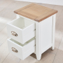 Cheshire White Painted Slim 2 Drawer Bedside Table