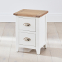 Cheshire White Painted Slim 2 Drawer Bedside Table