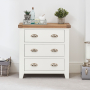 Cheshire White 3 Drawer Compact Chest of Drawers