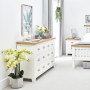 Cheshire White Painted Large Wide 6 Drawer Chest of Drawers