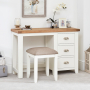 Cheshire White Painted Pedestal Dressing Table Set with Stool