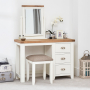 Cheshire White Pedestal Dressing Table Set with Mirror & Stool