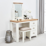 Cheshire White Pedestal Dressing Table Set with Mirror & Stool