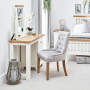 Cheshire White Pedestal Dressing Table Set with Mirror + Chair